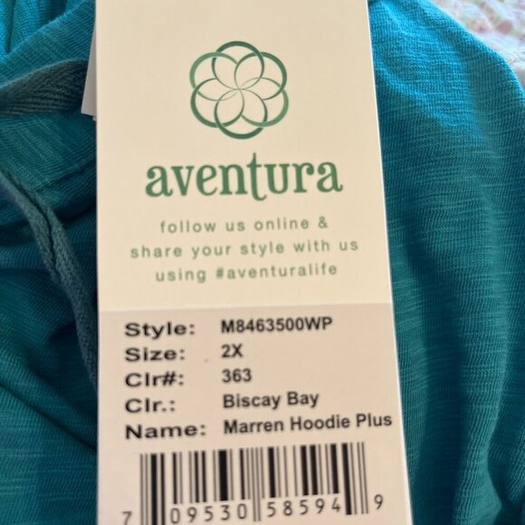Aventura Woman's 100% Organic Cotton Sustainable Plus-Size Marren Hoodie Sz 2x - Picture 9 of 12
